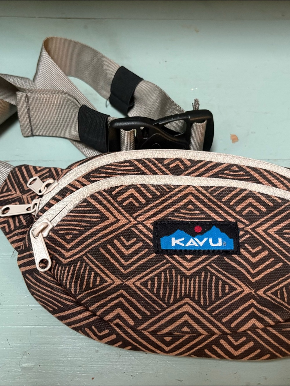 Kavu Brown & Tan Geometric Waist Pack